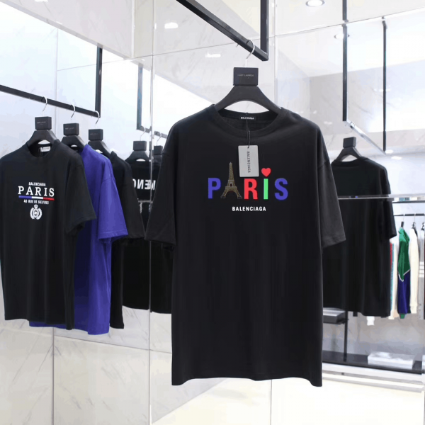 BALENCIAGA MEN'S BLACK MODE LOGO TEE - BB42 - Image 2