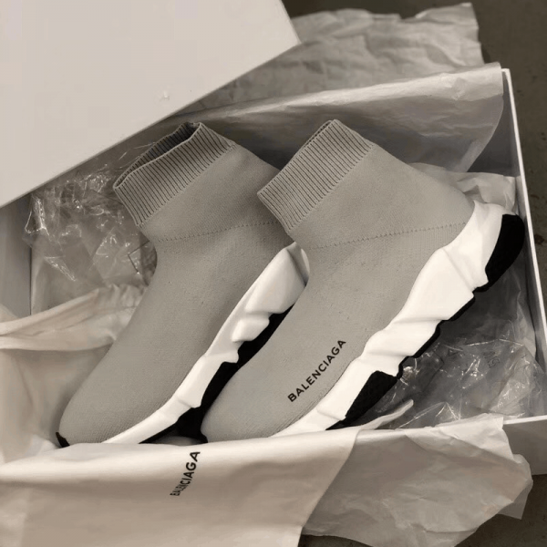 BALENCIAGA SPEED TRAINER METALLIC SILVER LUREX - BB18 - Image 2