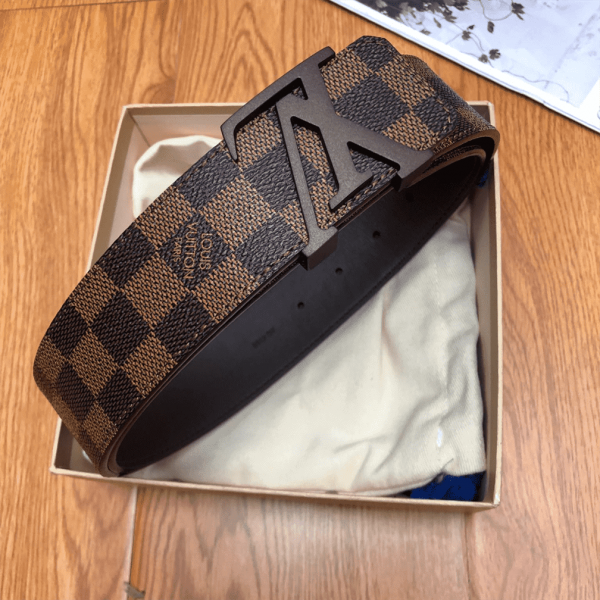 LOUIS VUITTON DAMIER EBENE LV INITIALES BELT - B31 - Image 2