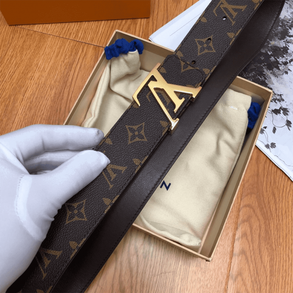 LOUIS VUITTON BELT INITIALES REVERSIBLE MONOGRAM 1W NOIR BLACK/BROWN - B32 - Image 2