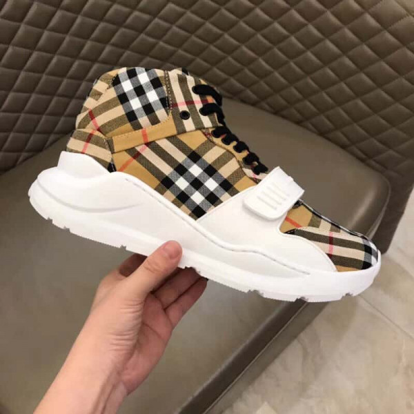 BURBERRY VINTAGE CHECK HIGH-TOP SNEAKERS - BBR2 - Image 2