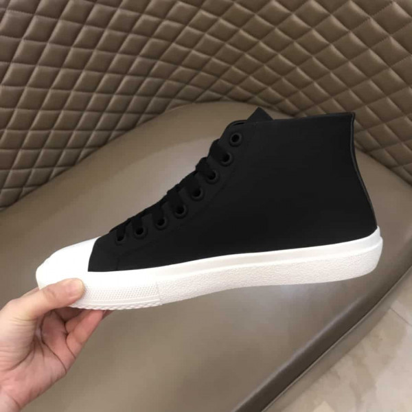 BURBERRY LOGO PRINT GABARDINE HIGH-TOP SNEAKERS - BBR31 - Image 8