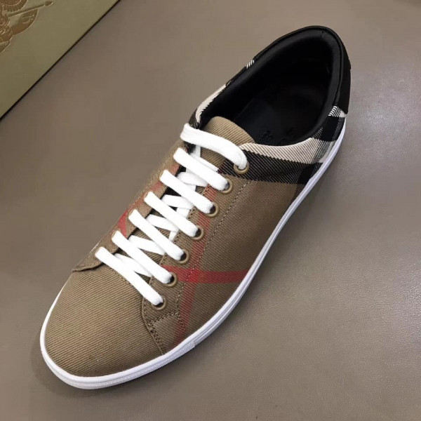 BURBERRY ALBERT HOUSE CHECK & LEATHER LOW-TOP SNEAKER - BBR3 - Image 4