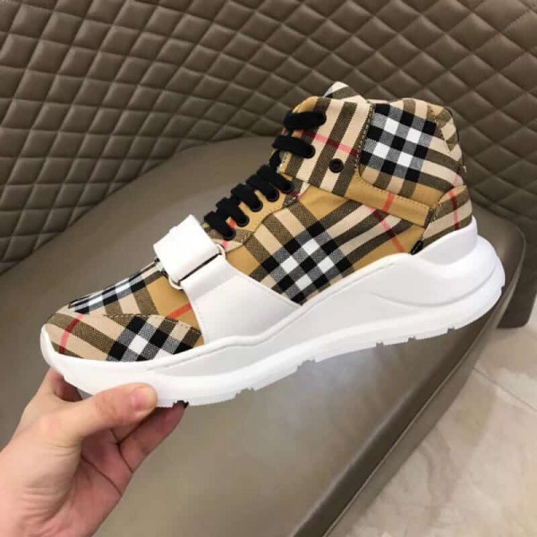 BURBERRY VINTAGE CHECK HIGH-TOP SNEAKERS - BBR2 - Image 8