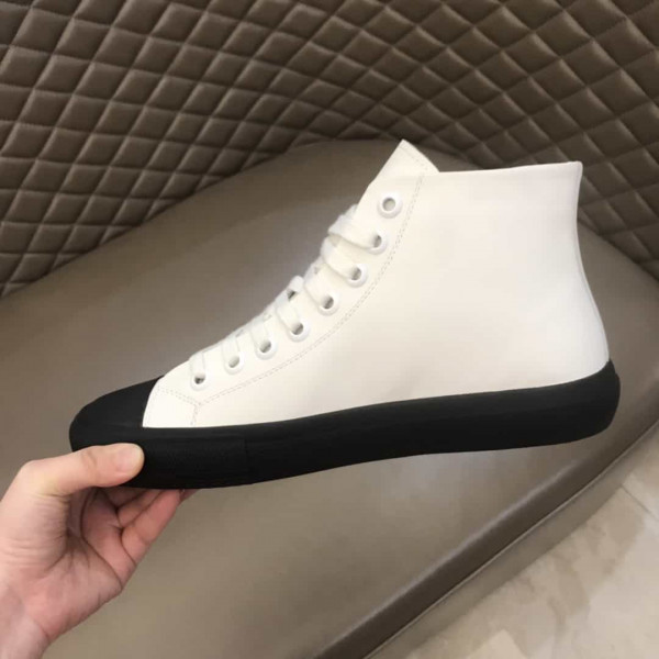 BURBERRY LOGO PRINT GABARDINE HIGH-TOP SNEAKERS - BBR32 - Image 8