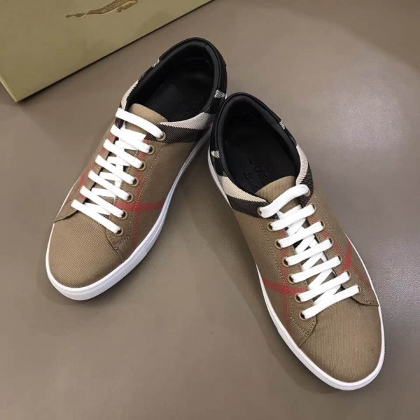 BURBERRY ALBERT HOUSE CHECK & LEATHER LOW-TOP SNEAKER - BBR3 - Image 3