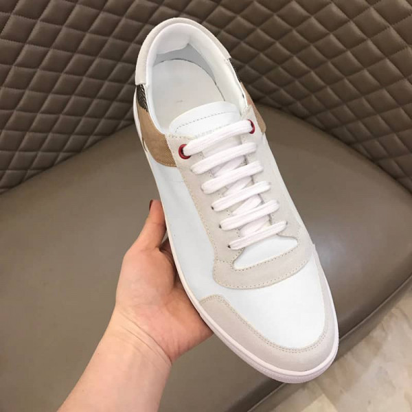BURBERRY LEATHER AND HOUSE CHECK SNEAKERS - BBR27 - Image 3