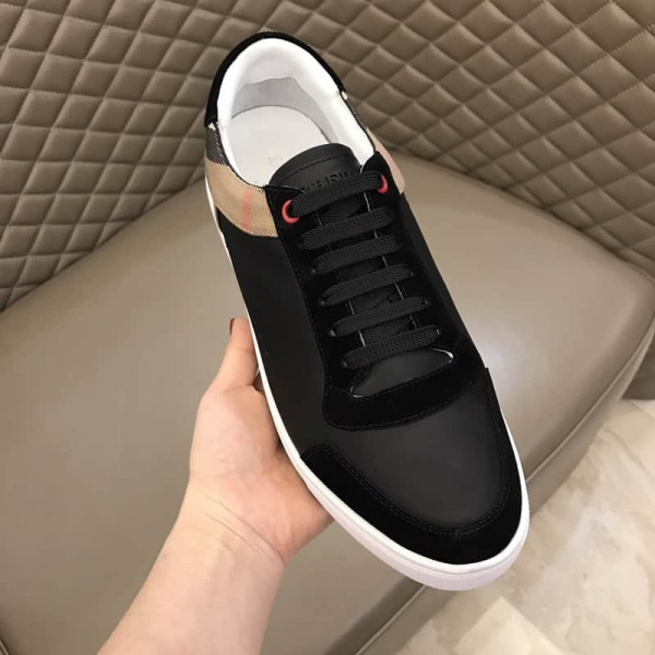 BURBERRY LEATHER AND HOUSE CHECK SNEAKERS - BBR26 - Image 7