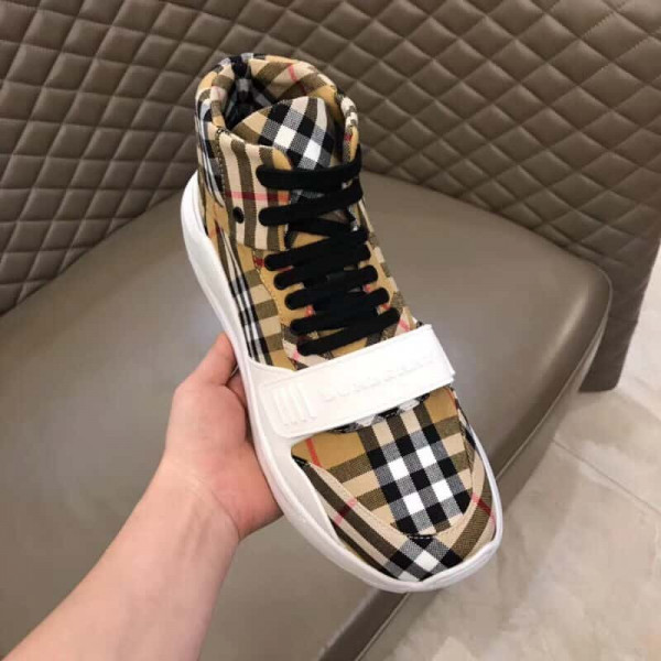 BURBERRY VINTAGE CHECK HIGH-TOP SNEAKERS - BBR2 - Image 7