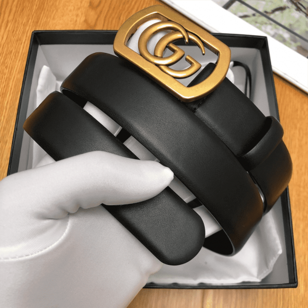GUCCI BELT WITH FRAMED DOUBLE G BUCKLE - B8 - Image 6