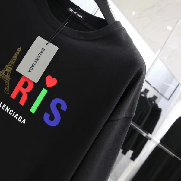 BALENCIAGA MEN'S BLACK MODE LOGO TEE - BB42 - Image 6