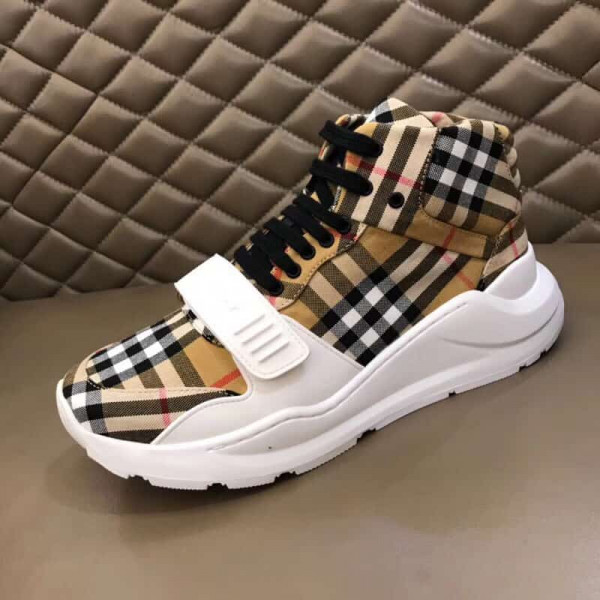 BURBERRY VINTAGE CHECK HIGH-TOP SNEAKERS - BBR2 - Image 6