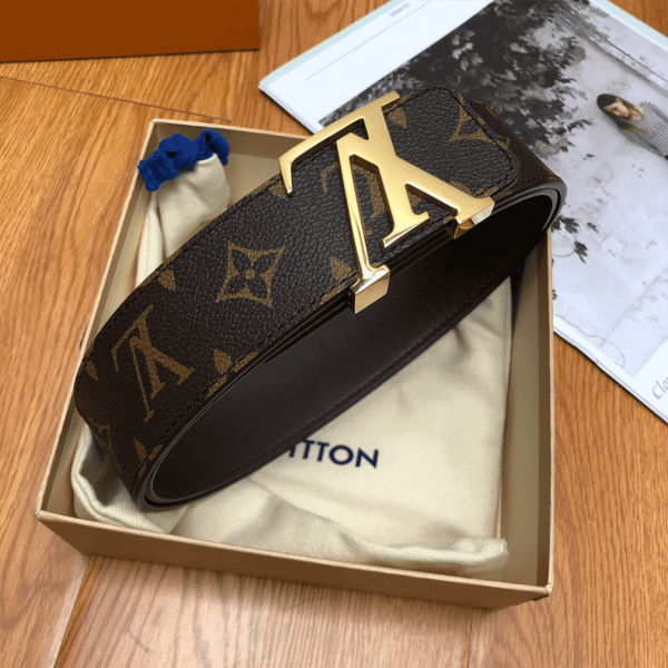 LOUIS VUITTON BELT INITIALES REVERSIBLE MONOGRAM 1W NOIR BLACK/BROWN - B32 - Image 6