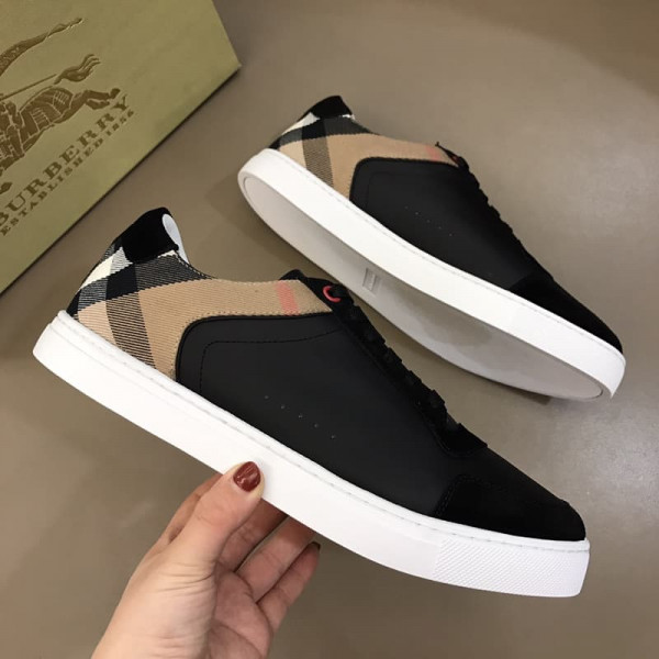 BURBERRY LEATHER AND HOUSE CHECK SNEAKERS - BBR26 - Image 6