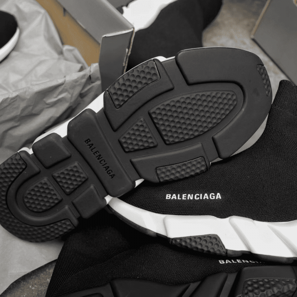 BALENCIAGA SPEED TRAINER BLACK WHITE - BB10 - Image 8