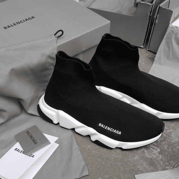 BALENCIAGA SPEED TRAINER BLACK WHITE - BB10 - Image 7