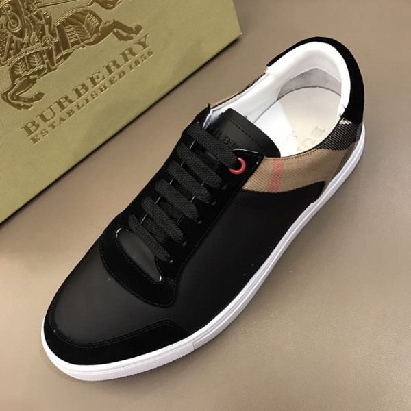 BURBERRY LEATHER AND HOUSE CHECK SNEAKERS - BBR26 - Image 5