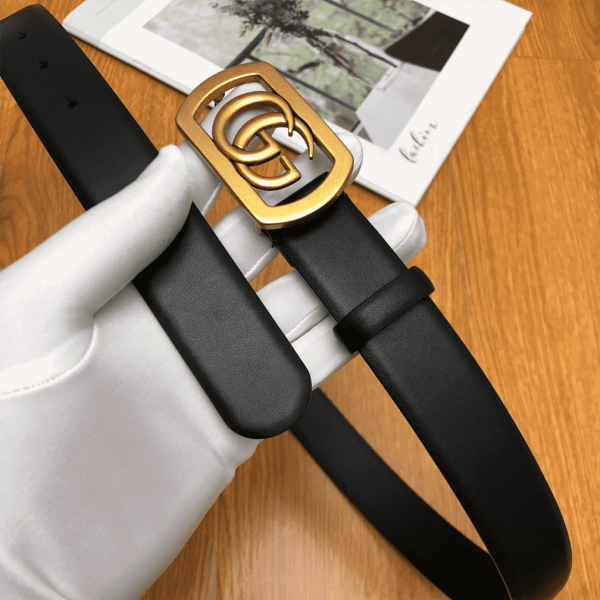 GUCCI BELT WITH FRAMED DOUBLE G BUCKLE - B8 - Image 4