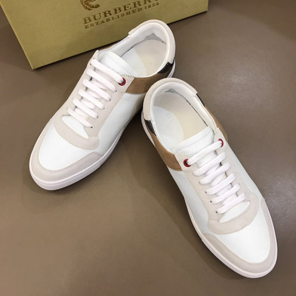 BURBERRY LEATHER AND HOUSE CHECK SNEAKERS - BBR27 - Image 2