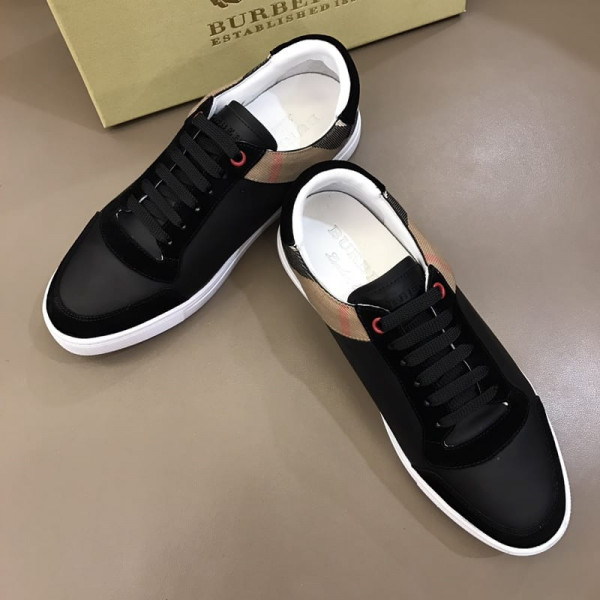 BURBERRY LEATHER AND HOUSE CHECK SNEAKERS - BBR26 - Image 4