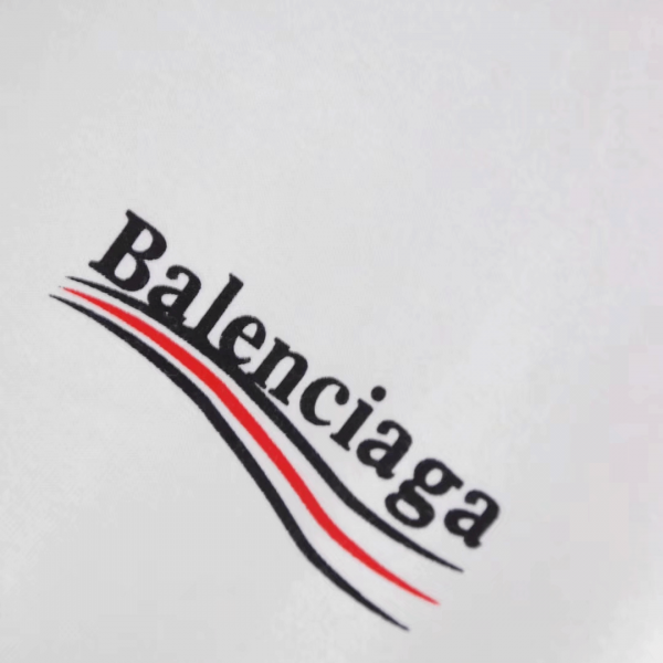 BALENCIAGA POLITICAL CAMPAIGN SMALL FIT T-SHIRT IN WHITE VINTAGE JERSEY - BB38 - Image 7