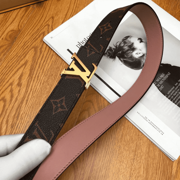 LOUIS VUITTON BELT LV INITIALES REVERSIBLE MONOGRAM ROSE POUDRE - B33 - Image 7