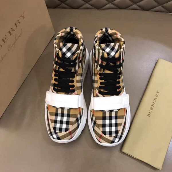 BURBERRY VINTAGE CHECK HIGH-TOP SNEAKERS - BBR2 - Image 4
