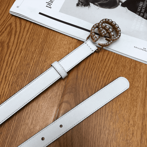 GUCCI PEARL STUDDED GG BELT - B14 - Image 4