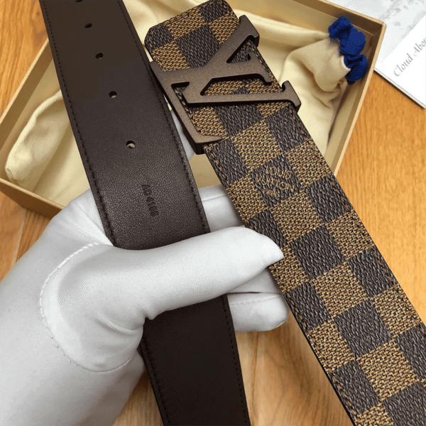 LOUIS VUITTON DAMIER EBENE LV INITIALES BELT - B31 - Image 3
