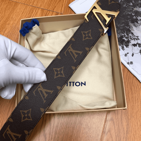 LOUIS VUITTON BELT INITIALES REVERSIBLE MONOGRAM 1W NOIR BLACK/BROWN - B32 - Image 3