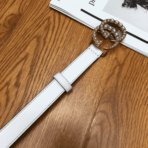 GUCCI PEARL STUDDED GG BELT - B14 - Image 3
