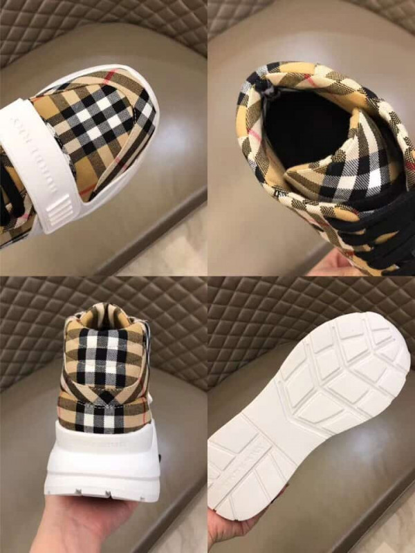 BURBERRY VINTAGE CHECK HIGH-TOP SNEAKERS - BBR2 - Image 3