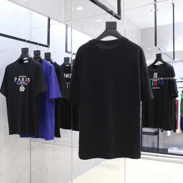 BALENCIAGA MEN'S BLACK MODE LOGO TEE - BB42 - Image 3