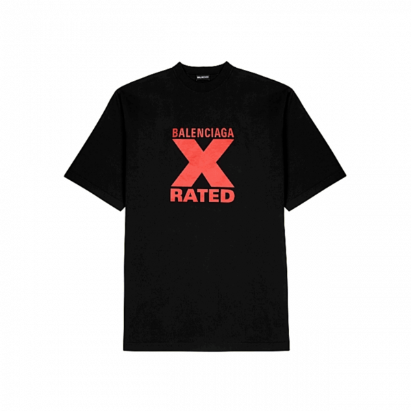 BALENCIAGA X-RATED BLACK COTTON-JERSEY T-SHIRT - BB39
