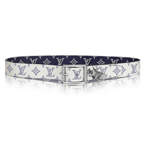 LOUIS VUITTON WHITE/BLUE MONOGRAM SA.VANE CANVAS CHAP.MAN BROTHERS RE.VERSO BELT - B101 - We ...