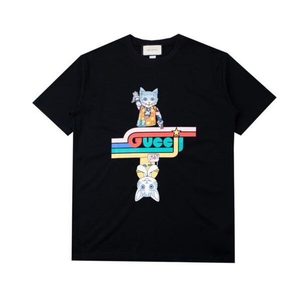 GUCCI UPSIDE-DOWN CAT T-SHIRT - GCS159