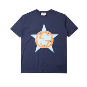 GUCCI INTERLOCKING G STAR PRINT COTTON T-SHIRT - GCS155