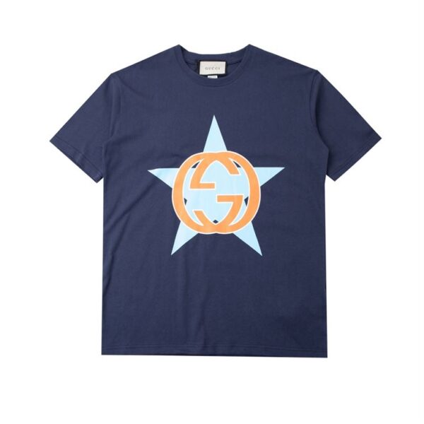 GUCCI INTERLOCKING G STAR PRINT COTTON T-SHIRT - GCS155