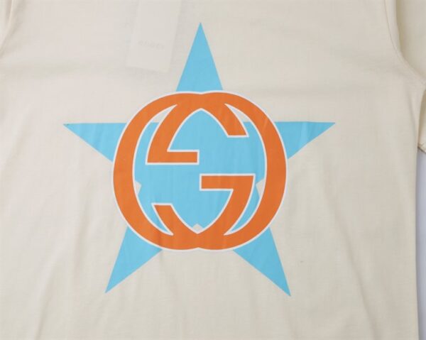 GUCCI INTERLOCKING G STAR PRINT COTTON T-SHIRT - GCS153 - Image 2