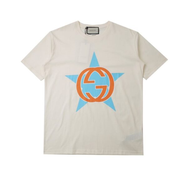 GUCCI INTERLOCKING G STAR PRINT COTTON T-SHIRT - GCS153