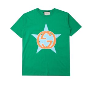 GUCCI INTERLOCKING G STAR PRINT COTTON T-SHIRT - GCS154