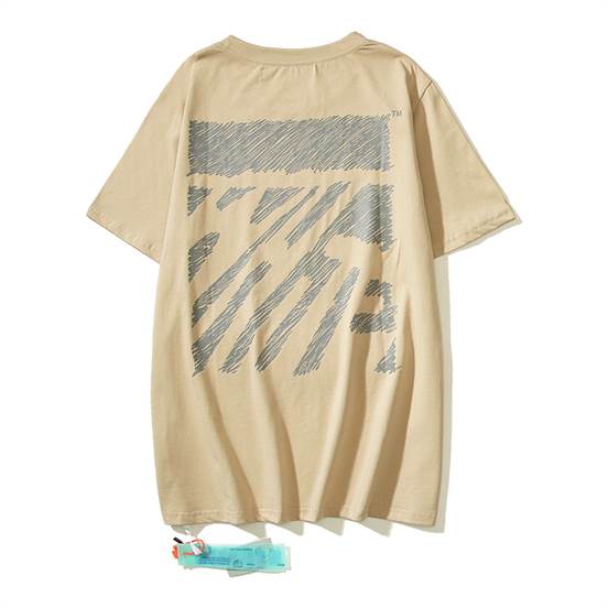 OW Irregular Lines Flying Thread Embroidery T-Shirt – OW61 - Image 4