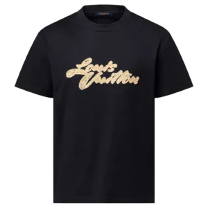 EMBROIDERED SIGNATURE T-SHIRT IN BLACK