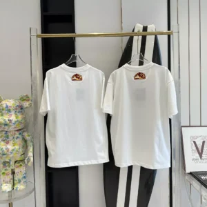 PRINTED COTTON T-SHIRT IN WHITE - LSVT0313