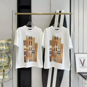 PRINTED COTTON T-SHIRT IN WHITE - LSVT0313