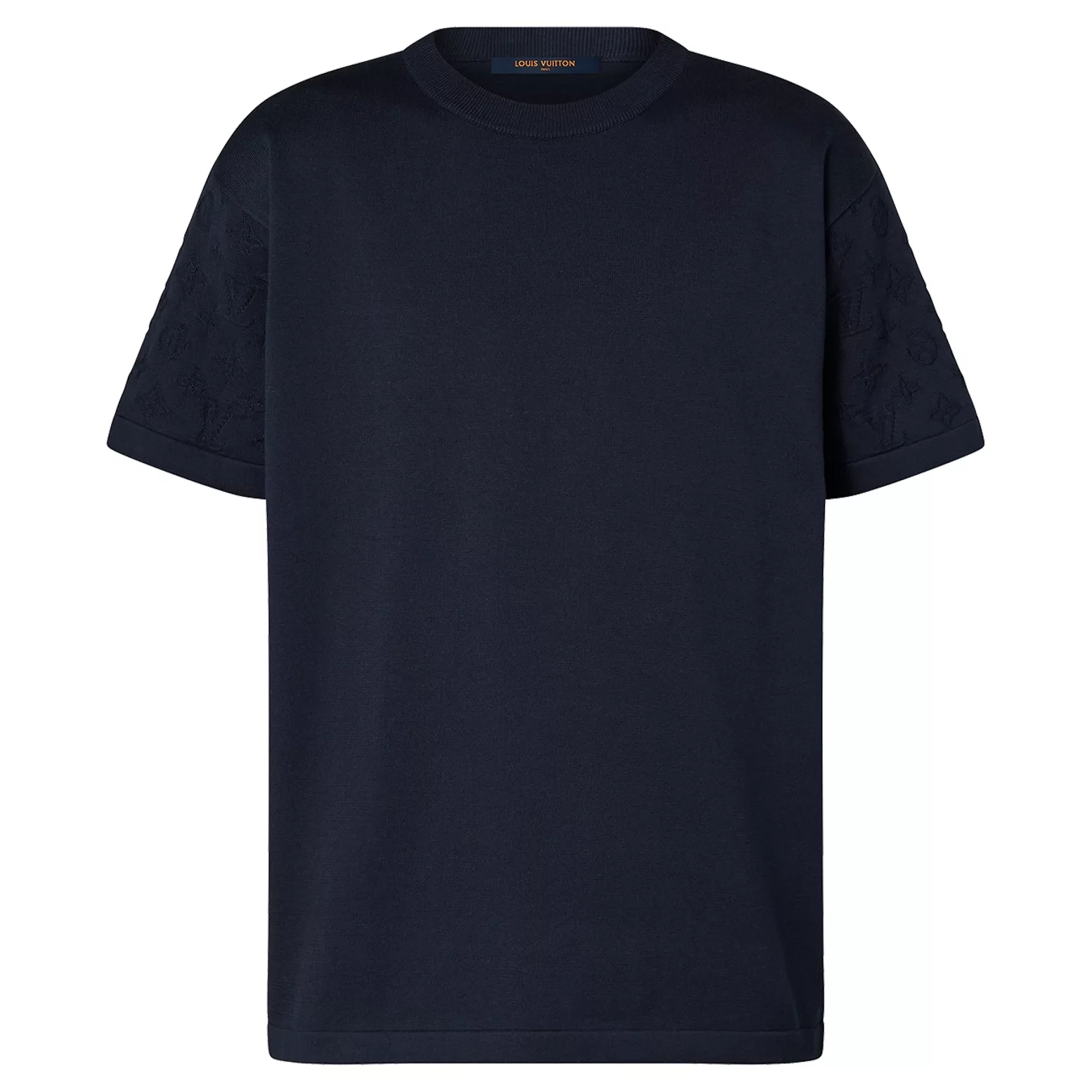 SHORT SLEEVED COTTON CREWNECK IN DEEP BLACK - LSVT0284