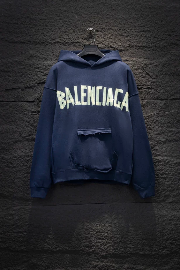 Balenciaga Tape Type Ripped Pocket Hoodie - SBH042