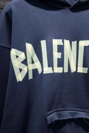 Balenciaga Tape Type Ripped Pocket Hoodie - SBH042