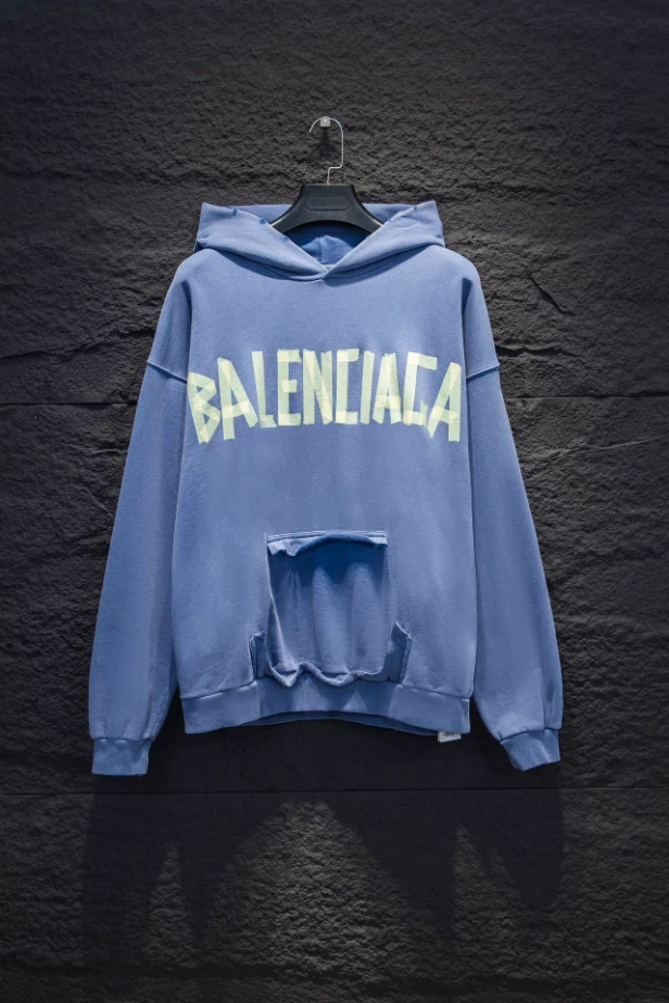 Balenciaga Tape Type Ripped Pocket Hoodie - SBH045