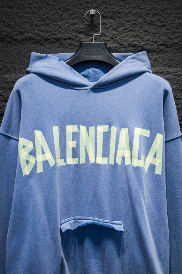 Balenciaga Tape Type Ripped Pocket Hoodie - SBH045